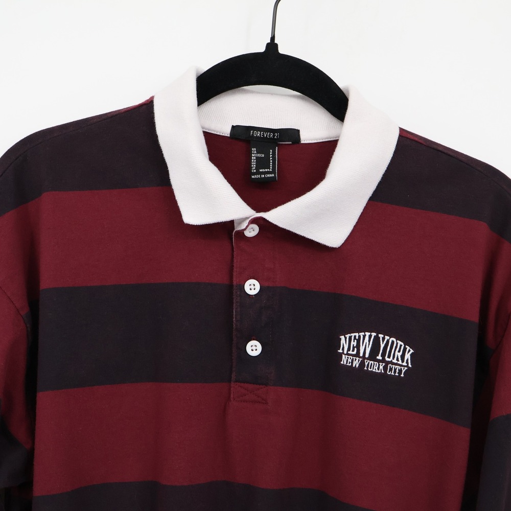 New York Striped Polo‎ Crop Top Women S Red Blue Preppy Academia Old Money Chic - Picture 5 of 13
